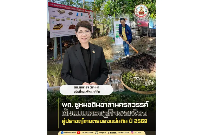 ดร.สุมิตรา วัฒนา อธิบดีกรมพัฒนาที่ดิน เปิดเผยว่า กร...