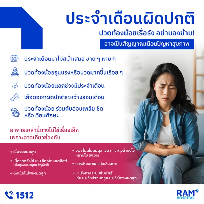 ประจำเดือนผิดปกติ ปวดท้องน้อยเรื้อรัง อย่...