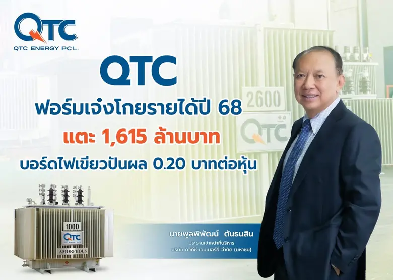 กรุงเทพฯ บมจ.คิวทีซี เอนเนอร์ยี่ (QTC) ประกาศงบปี 2...