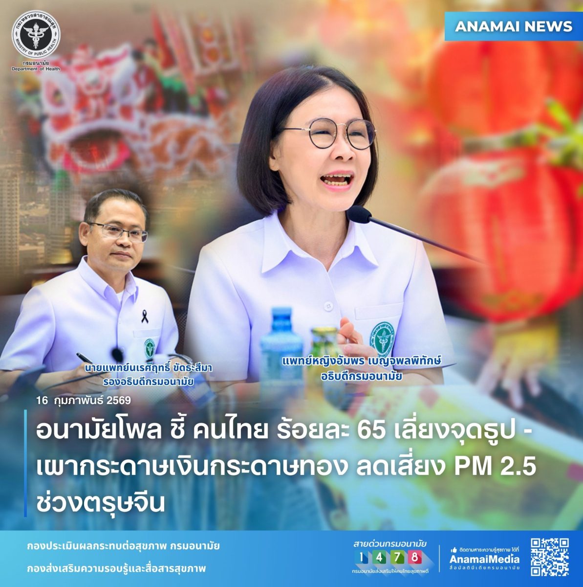 กรมอนามัย เผยผลอนามัยโพล เรื่อง เทศกาลตรุ...