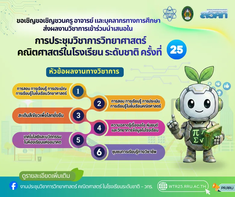 สสวท. ชวนครูไทยทั่วประเทศโชว์นวัตกรรม "Green STEM & AI" ในงาน วทร.25 ยกระดับห้องเรียนอนาคตสู่ความยั่งยืน
