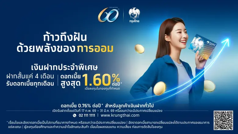 ธนาคารกรุงไทยฉลองครบรอบ 60 ปี เปิดตัวผลิตภัณฑ์ "เงิ...