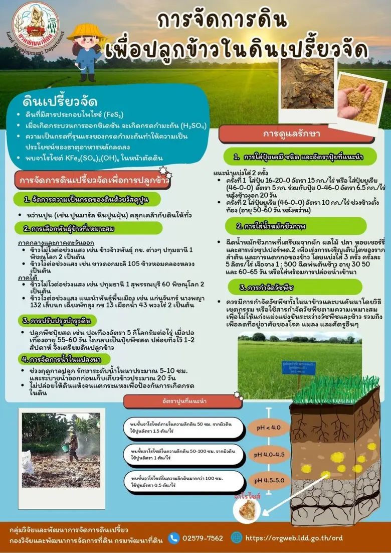 กรมพัฒนาที่ดิน เผยแพร่องค์ความรู้และเทคโนโลยีการจัด...