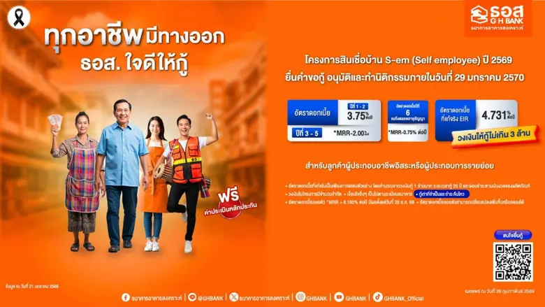 ธนาคารอาคารสงเคราะห์ (ธอส.) จัดสรรวงเงิน 5,000 ล้าน...