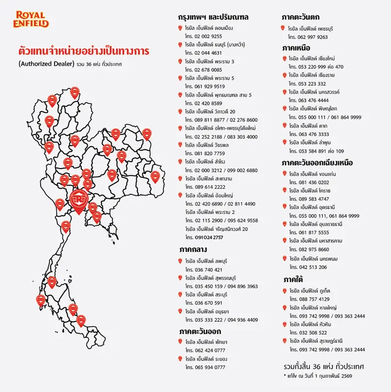 Royal Enfield เสริมแกร่งต้อนรับศักราชใหม่ เปิดโชว์รูม-ศูนย์บริการแห่งใหม่ล่าสุด สาขาที่ 36 ในประเทศไทย