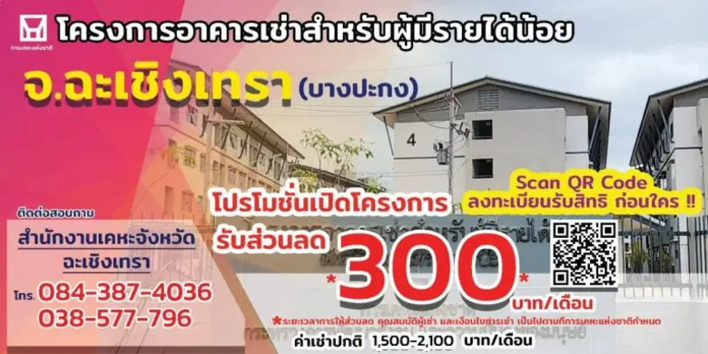 การเคหะแห่งชาติ (กคช.) เตรียมเปิดจองสิทธิ์เช่าพักอา...