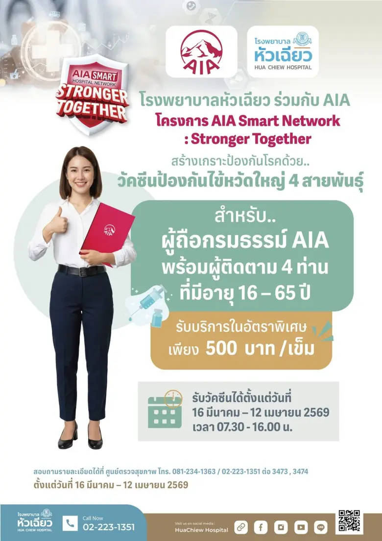 โรงพยาบาลหัวเฉียว ร่วมกับ AIA ในโครงการพิ...