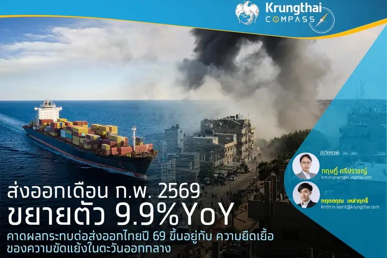 Key Highlights : มูลค่าส่งออกเดือน ก.พ. 2569 เติบโต...