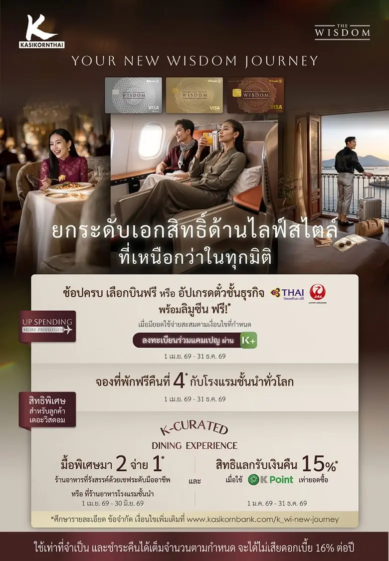 เดอะวิสดอมกสิกรไทย* (KBank THE WISDOM) เดินหน้าสู่ก...