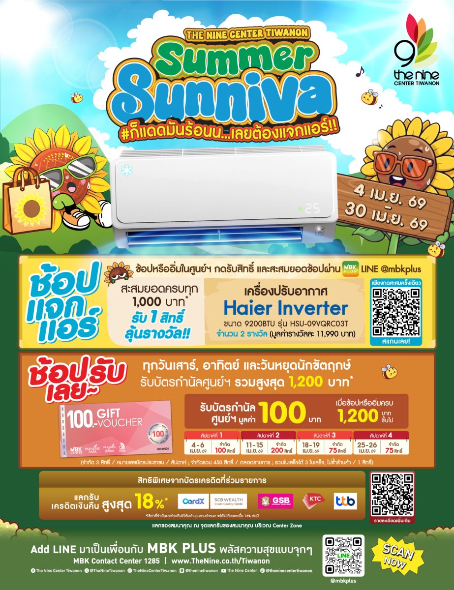เดอะไนน์ เซ็นเตอร์ ติวานนท์ ศูนย์การค้าใน...