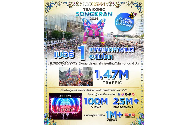 สงกรานต์ไอคอนสยามประสบความสำเร็จเกินคาด รวมยอดทราฟฟ...