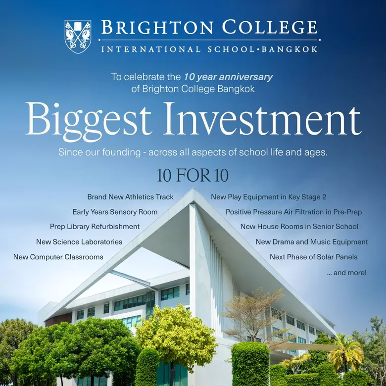 Brighton College Bangkok ได้รับการจัดอันดับ Top 100 โดย Spear's School Index 2026 หนึ่งในสองโรงเรียนในไทยที่ติดอันดับระดับโลก