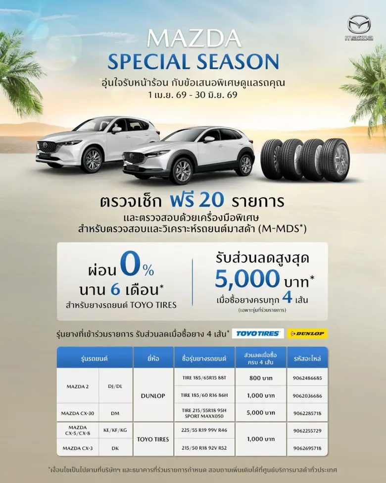 มาสด้าห่วงใยลูกค้า จัดแคมเปญ "MAZDA SPECIAL SEASON ...