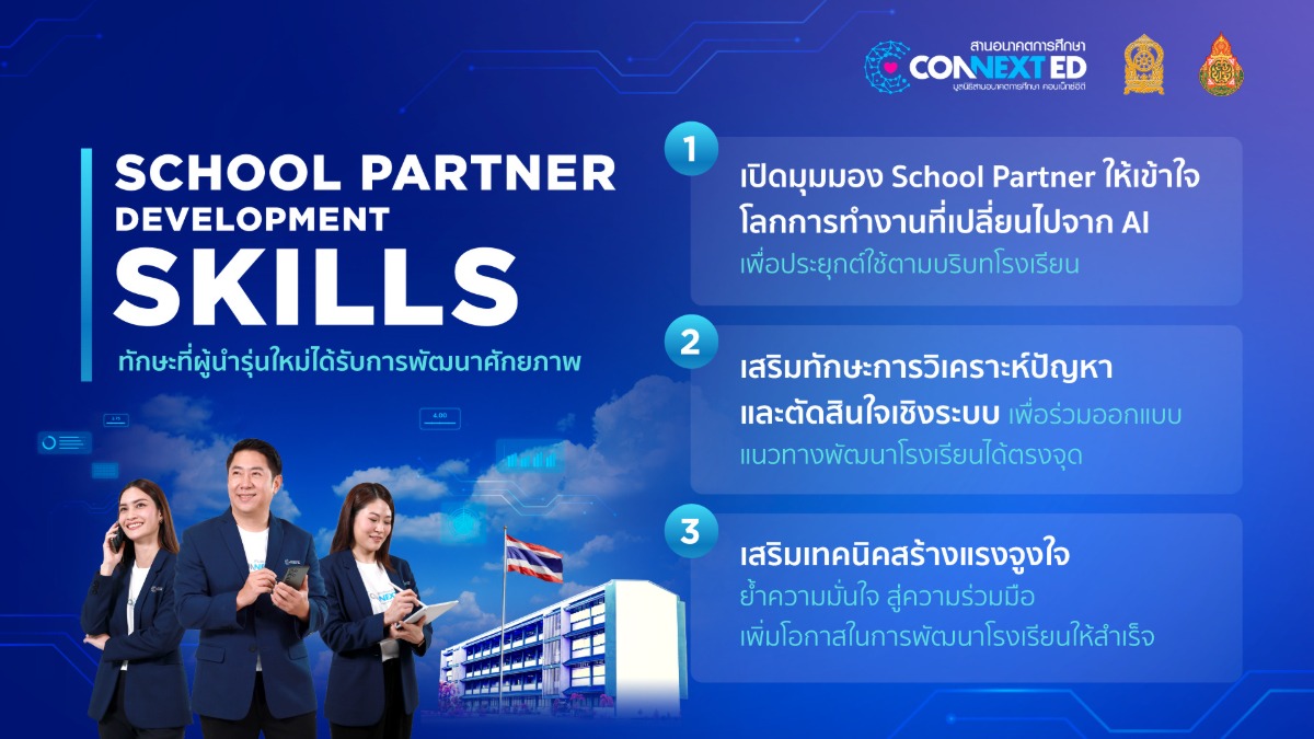 "คอนเน็กซ์อีดี" ปั้นเครือข่ายผู้นำการศึกษาใหม่กว่า 2,000 คนทั่วประเทศ เสริม 3 ทักษะแห่งอนาคตยุค AI ให้ School Partner ร่วมขับเคลื่อนการศึกษาไทยอย่างยั่งยืน