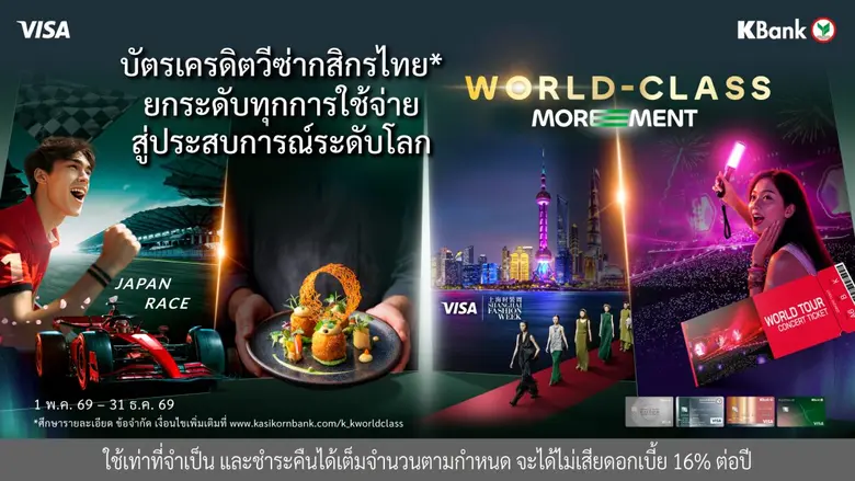 บัตรเครดิตวีซ่ากสิกรไทย ร่วมกับวีซ่า ประเทศไทย ต่อย...