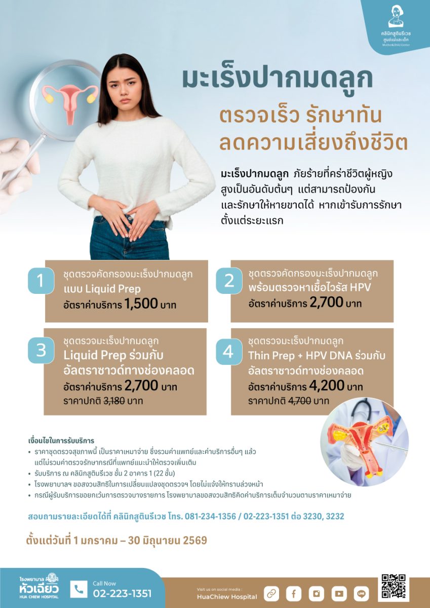 มะเร็งปากมดลูก เป็นหนึ่งในโรคมะเร็งที่พบไ...