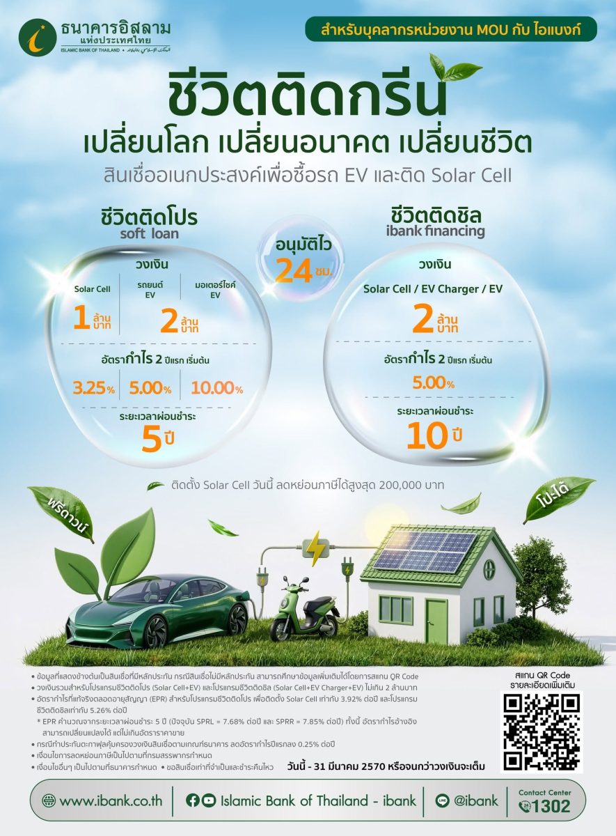 "ชีวิตติดกรีน" สำหรับซื้อรถ EV หรือติดตั้...