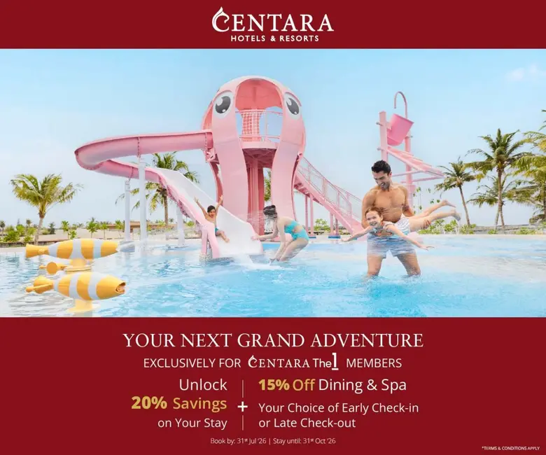Your Next Grand Adventure Begins with Centara, CentaraThe1 members enjoy 20% off stays worldwide, plus added Book Direct privileges