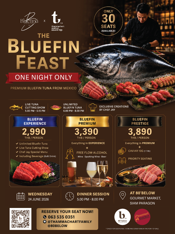 จองคิวด่วน! THE BLUEFIN FEAST @80'below เพื่อคนรัก Bluefin Tuna ดินเนอร์สุดพิเศษ All you can eat