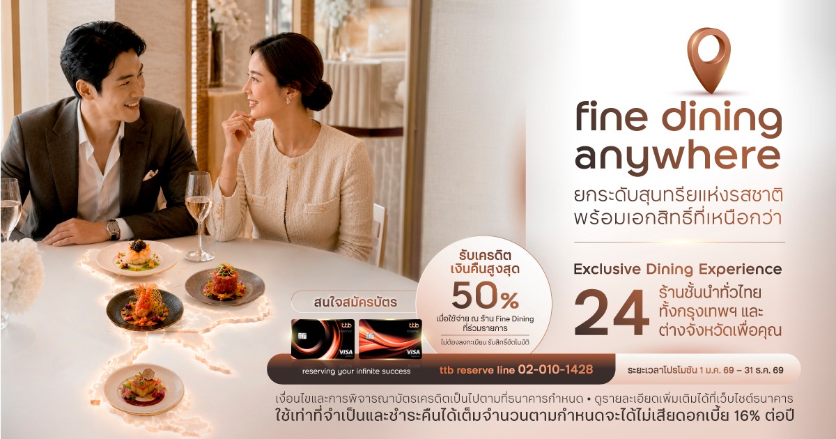 พร้อมรับเครดิตเงินคืนสูงสุด 50% ทีทีบี ยกระดับประสบ...
