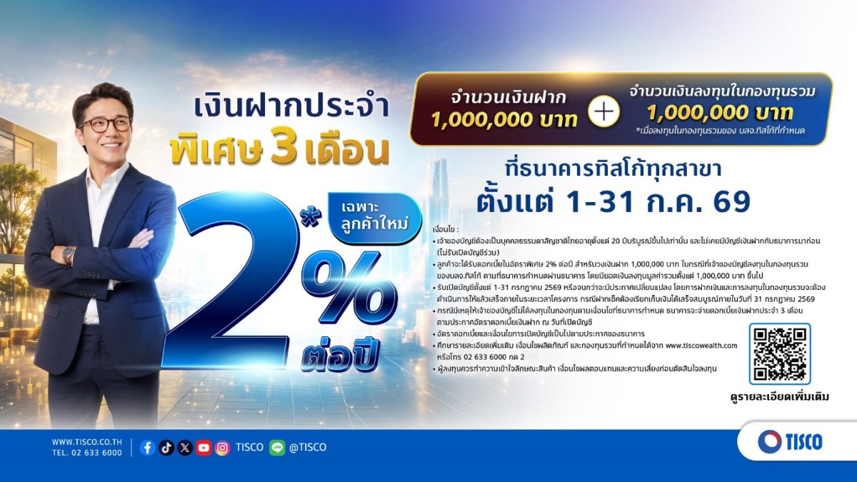 ธนาคารทิสโก้ จำกัด (มหาชน) จัดแคมเปญให้ลู...