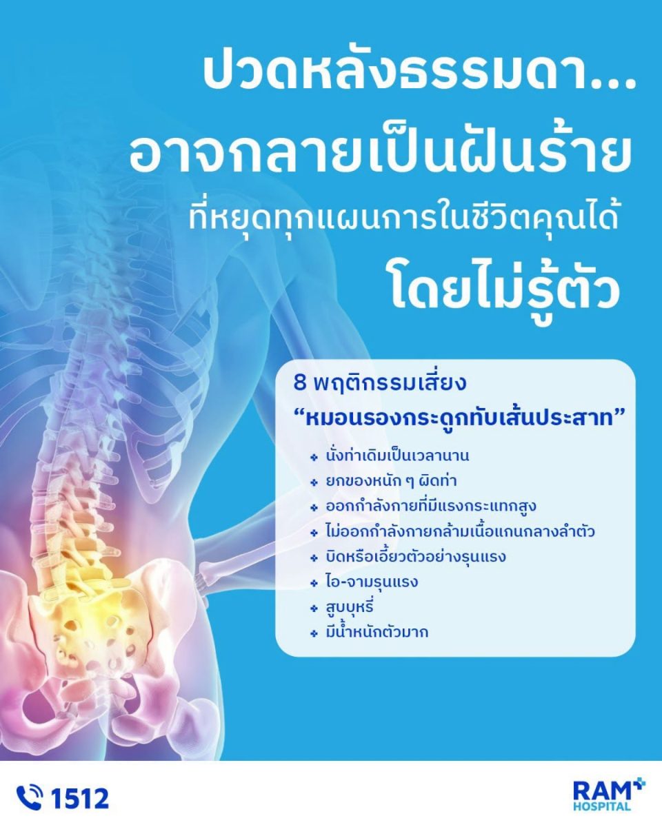 ปวดหลังธรรมดา... อาจกลายเป็นฝันร้ายที่หยุ...