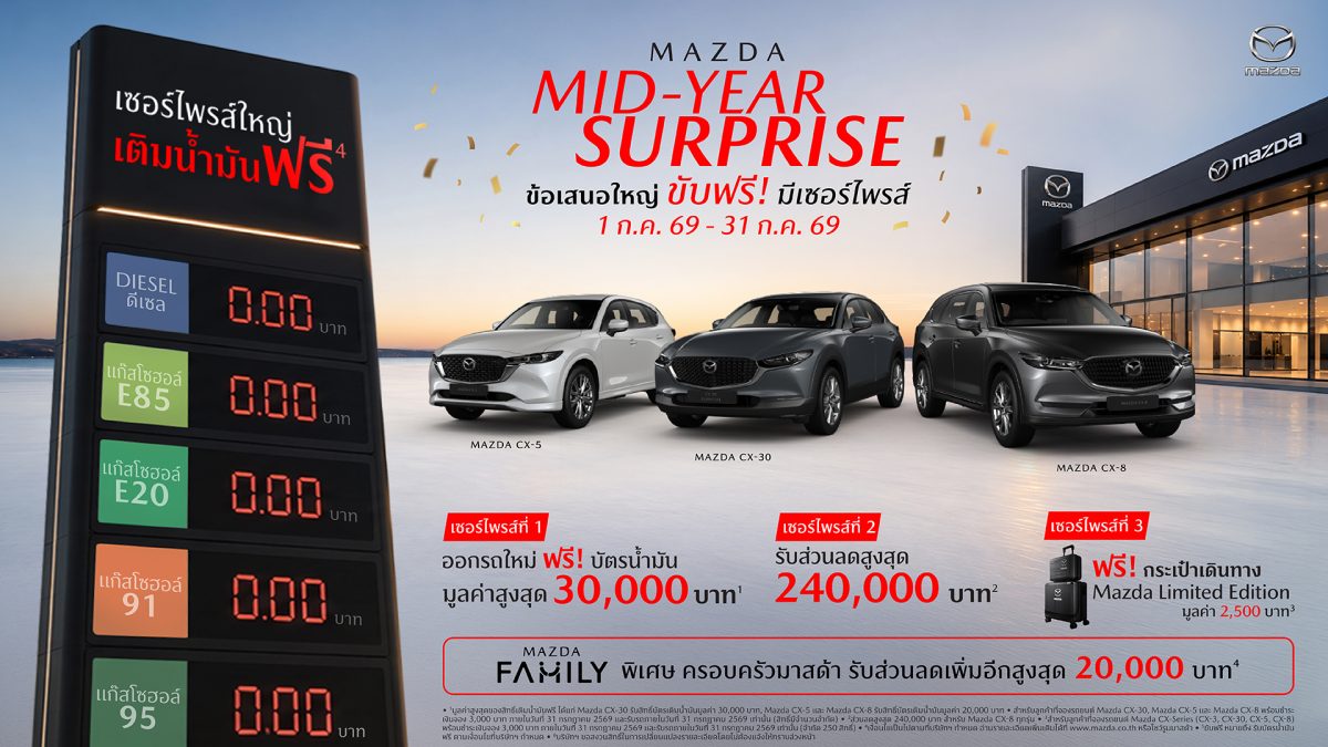 มาสด้าเดินหน้ากระตุ้นตลาดรถยนต์ช่วงครึ่งก...