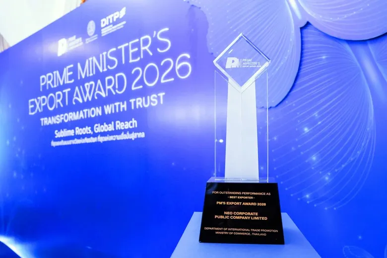 NEO Honored with Prime Minister's Export Award 2026 for "Best Exporter" Reflecting business excellence, elevating Thai products globally
