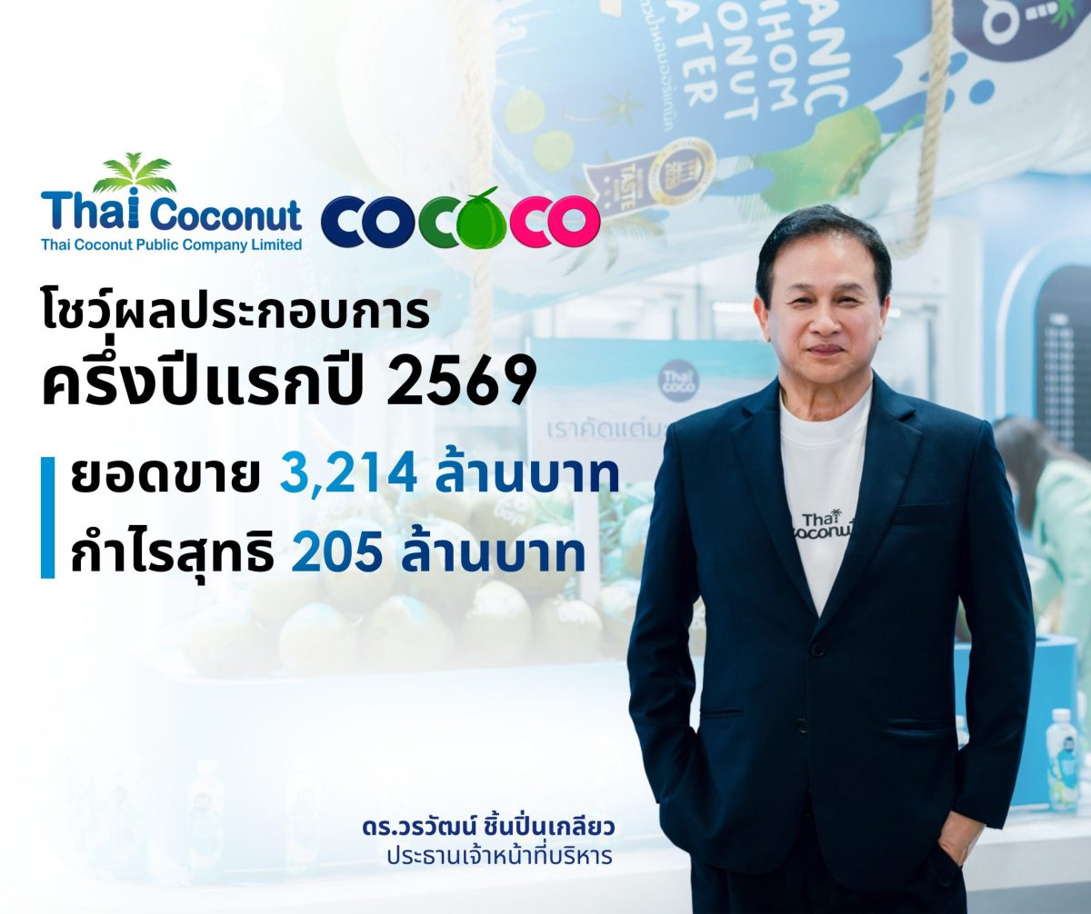 บมจ. ไทย โคโคนัท หรือ COCOCO เผยครึ่งปีแร...