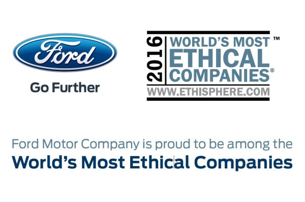 Ford Only Automaker on Ethisphere Institute’s List of 2016 World’s Most Ethical Companies