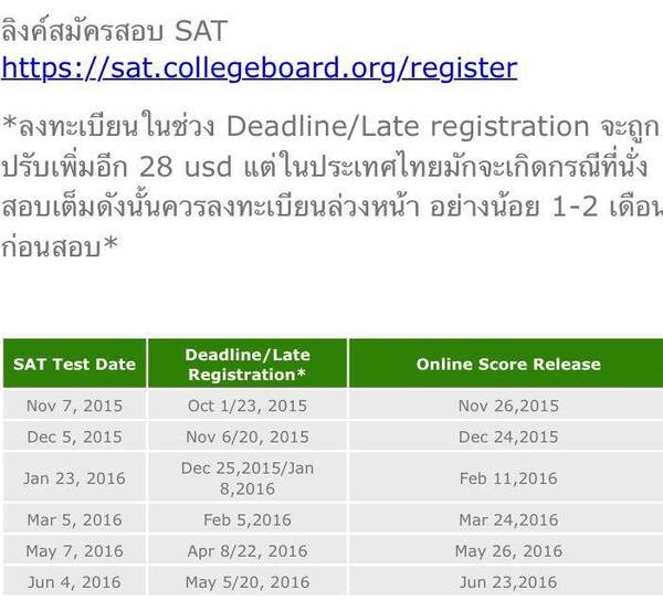 ติว SATเชียงใหม่ ระบบใหม่ New SAT โดยติวเตอร์ไทยและต่างชาติ