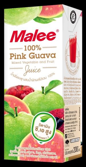 Malee Pink Guava ( มาลี พิงค์โกว่า ) “น้ำฝรั่งชมพูผสมน้ำผักผลไม้รวม 100%”  กล่องเดียวดับร้อน พร้อมเติมความสดชื่นจากธรรมชาติ
