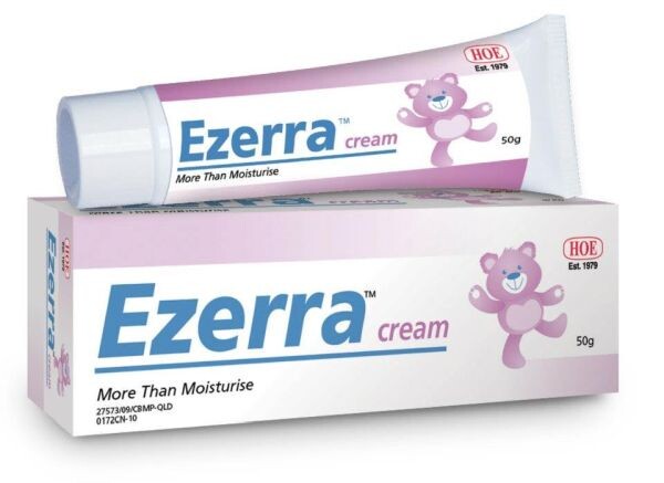“อีเซอร์ร่า ครีม (Ezerra Cream) ครีม ฟื้นบำรุงอาการผิวแห้งที่นำมาสู่ผด ผื่น คัน สำหรับเด็ก และผิวบอบบางแพ้ง่าย ไม่มีส่วนผสมของสเตียรอยด์