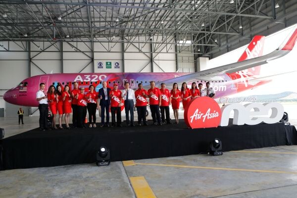 แอร์เอเชีย รับเครื่องบินรุ่น Airbus A320neo พร้อมเครื่องยนต์รุ่น CFM International LEAP-1A ลำแรกเข้าประจำการฝูงบิน