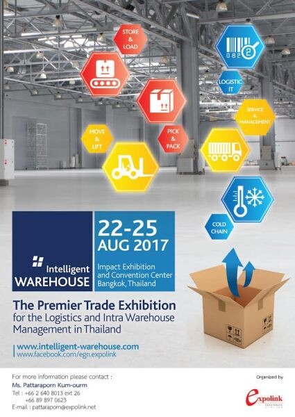 ชมรมเทคโนโลยีคลังสินค้าและระบบจัดการ ร่วมกับ เอ็กซ์โปลิงค์ฯ จัดงาน “Intelligent Warehouse 2017” เพื่อมุ่งสู่หัวใจสำคัญของประเทศไทยในยุค 4.0