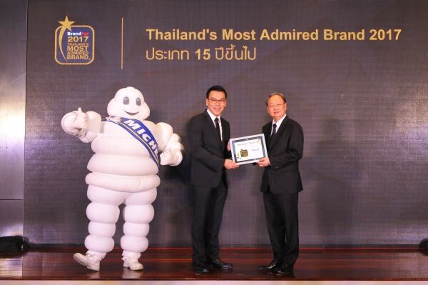 ภาพข่าว: มิชลินรับรางวัล Thailand’s Most Admired Brand กลุ่มยางรถยนต์  ประจำปี 2017 ต่อเนื่อง 17 ปี