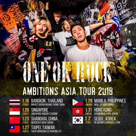 ฮอตไปอีก! ONE OK ROCK คว้ารางวัล Best International Band ปูเสื่อรอมันส์ “แอมบิชั่นส์ เอเชีย ทัวร์” เมืองไทยคิวแรก 18 ม.ค.นี้