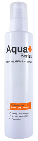 Aqua+ Series (อควาพลัส ซีรี่ส์) ผลิตภัณฑ์ดูแลและบำรุงผิวสูตรพิเศษ ขอแนะนำ Skin Relief Milky Wash