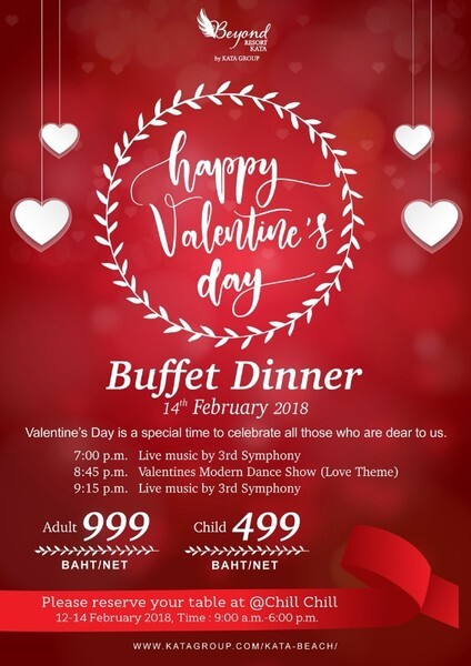 บียอนด์ รีสอร์ต กะตะ ต้อนรับเทศกาลแห่งความรัก Valentine’s Dinner Buffet ดื่มด่ำความรัก ในค่ำคืนที่แสนโรแมนติก ดินเนอร์ มื้อพิเศษ เคล้าเสียงเพลง