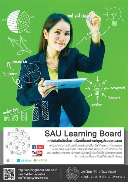 SAU Learning Board เทคโนโลยีผลิตสื่อการเรียนที่ตอบโจทย์ทุกรูปแบบการสอน