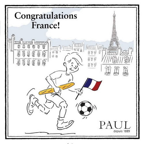 PAUL เฟรนช์เบเกอรี่พรีเมี่ยมระดับโลก ฉลองฝรั่งเศสคว้าแชมป์ฟุตบอลโลก 2018 มอบส่วนลดถึง 25 % ตั้งแต่วันนี้ - 31 กรกฎาคม 2561