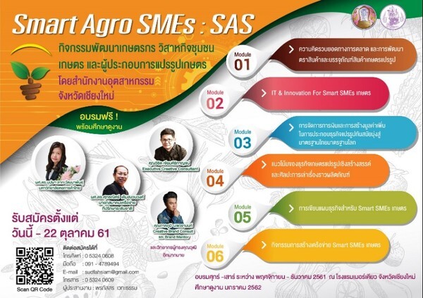 เชิญอบรมฟรี!!!! Smart Agro SMEs เกษตร