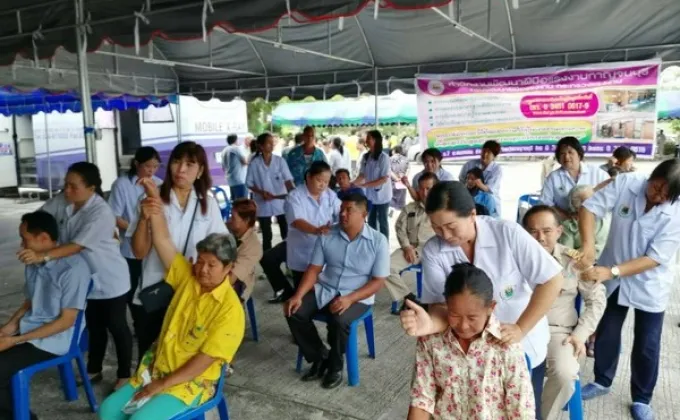 สนพ.กาญจนบุรี ร่วมบริการประชาชนตามโครงการบูรณาการหน่วยแพทย์เคลื่อนที่เพื่อดูแลประชาชนฯ