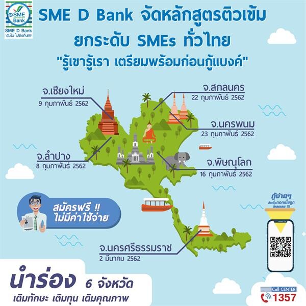 SME D Bank จัดหลักสูตรติวเข้มยกระดับ SMEsทั่วไทย ปูพรม เติมทักษะ เติมทุน เติมคุณภาพ นำร่อง 6 จังหวัด