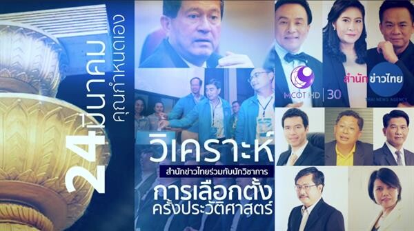 สำนักข่าวไทย จัดรายการพิเศษศึกเลือกตั้ง 62” วันที่ 21 ก.พ. นี้ หลังข่าวภาคค่ำ