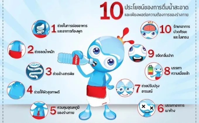 10 ประโยชน์ของการดื่มน้ำสะอาด
