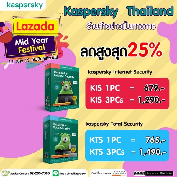 Kaspersky Online Sale ลดสูงสุด 25%