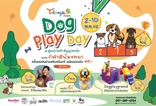 ธัญญาพาร์ค ชวนพาน้องหมา เล่นกีฬาสีสี่ขากับกิจกรรม “ด็อก เพลย์ เดย์” (Dog Play Day)