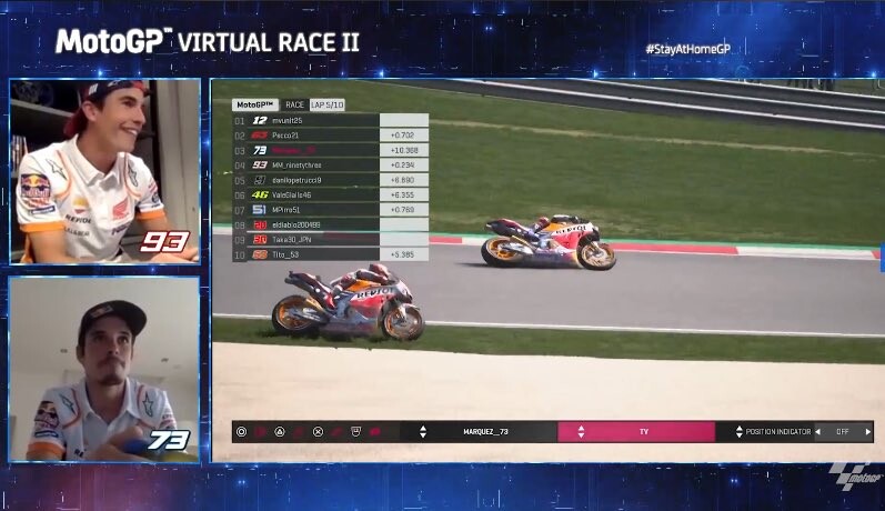 มาร์เกซผู้น้องเฉือนพี่ชายคว้าโพเดี้ยม MotoGP Virtual Race สนามสอง