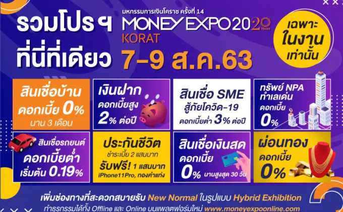 Money Expo Korat 2020 อัดโปรแรง